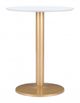 Zuo® Modern Alto Bistro White Bistro Table with Gold Base-2