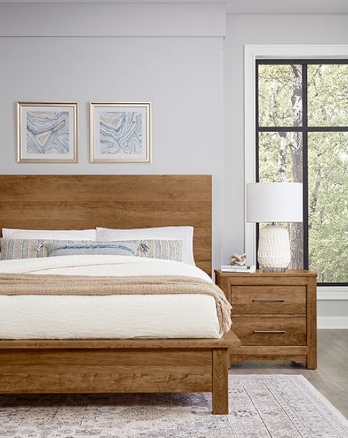 LM Co Home By Vaughan-Bassett Crafted Cherry by Ben & Erin Napier Medium Cherry Queen Terrace Bed-2