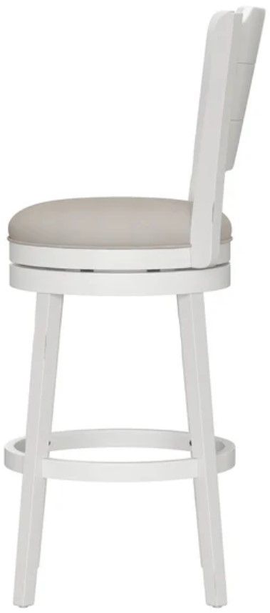 HH2 Home Clarion Fog Gray/White Round Bar Stool-4