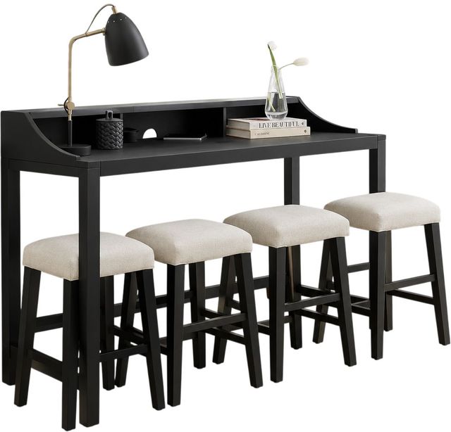 aspenhome® Camden 5-Piece Beige/Domino Console Bar Set-0