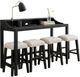 aspenhome® Camden 5-Piece Beige/Domino Console Bar Set-0