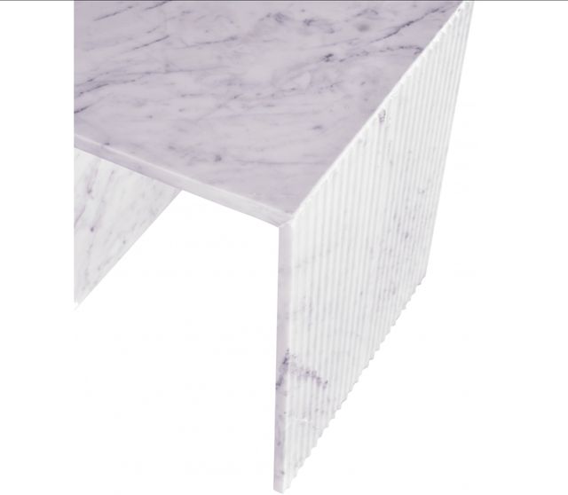 Meridian Furniture Lucca White Marble End Table-1