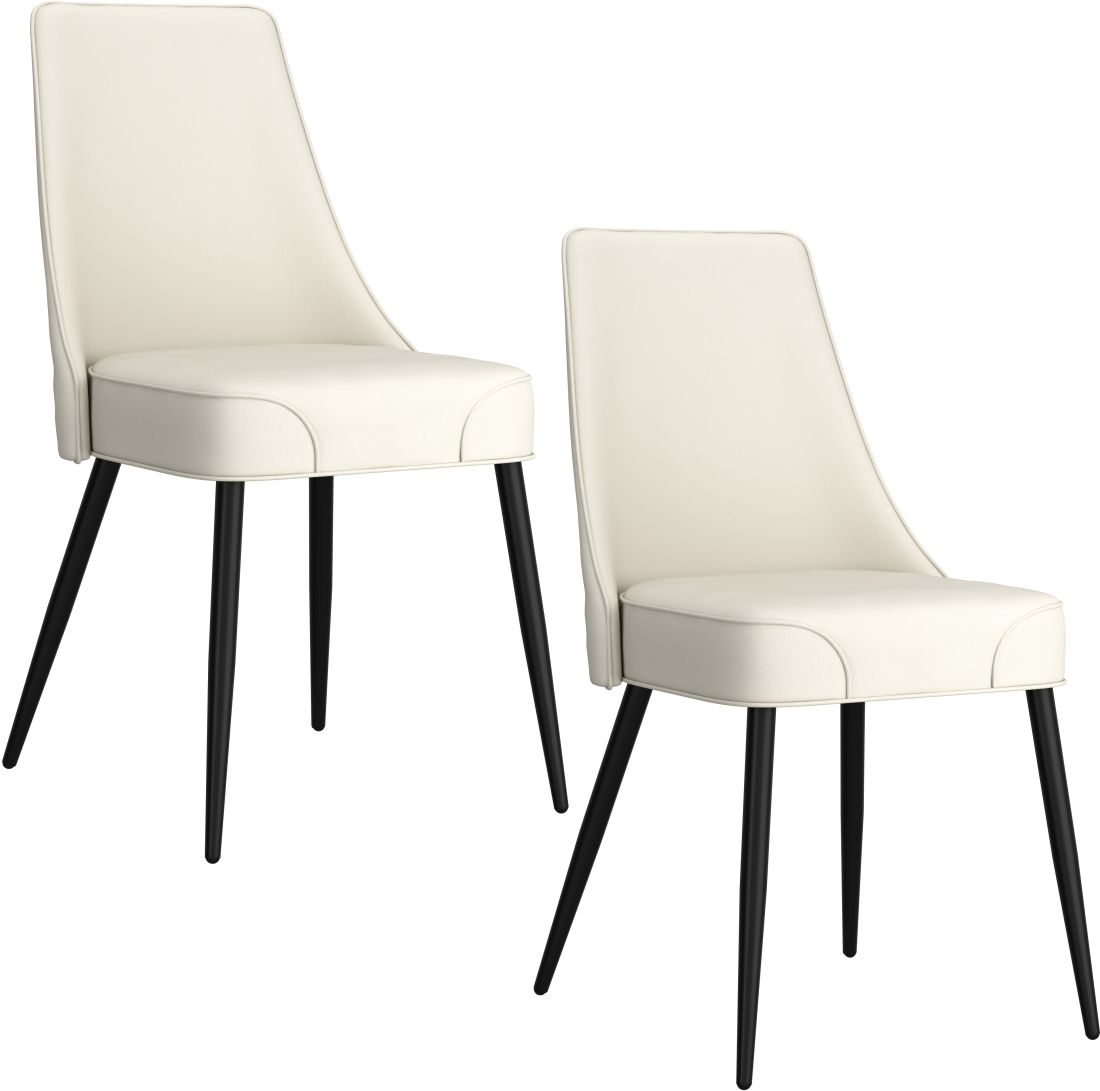 Worldwide Homefurnishings Inc. Koda 2-Piece Beige/Black Dining Side Chair Set