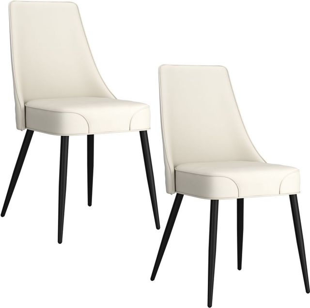 Worldwide Homefurnishings Inc. Koda 2-Piece Beige/Black Dining Side Chair Set-0