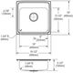 Elkay Lustertone® Classic Lustrous Satin 19-1/2" x 19" x 5-1/2" 3-Hole Single Bowl Drop-In ADA Sink-2