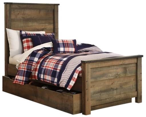 Signature Design by Ashley® Trinell 5-Piece Brown Twin Storage Panel Bed Set-1