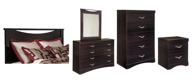 Signature Design by Ashley® Zanbury 5-Piece Merlot Queen or Full Panel Headboard Bedroom Set-0