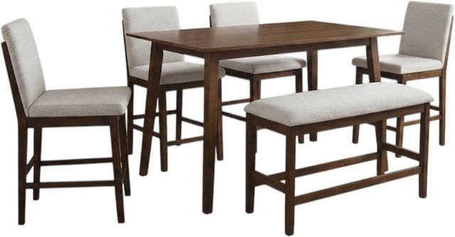 New Classic® Home Furnishings Blaine 6-Piece Walnut Counter Table Set-0
