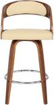 Armen Living Shelly Cream/Walnut Counter Stool-3
