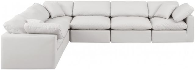 Meridian Furniture Indulge 6-Piece Cream Leather Modular Sectional-1
