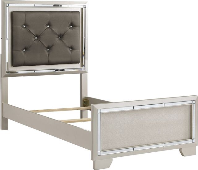 Signature Design by Ashley® Lonnix 4-Piece Silver Twin Panel Bed Set-1
