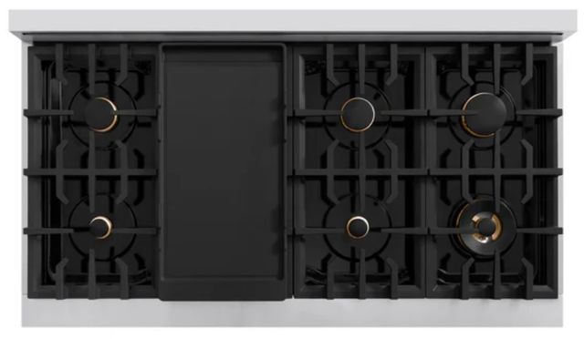 ZLINE Classic Autograph Edition 48" Stainless Steel Pro Style Gas Range with Matte Black Accents-3