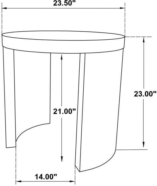 Coaster® Sweeney Chenille Black Round Wood Occasional Side End Table-2