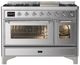 Ilve® Majestic III 48" Stainless Steel Pro Style Dual Fuel Liquid Propane Range with Griddle and Chrome Trim-0
