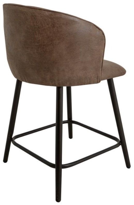 International Furniture Direct Tamesis Brown/Matte Black Barstool-3