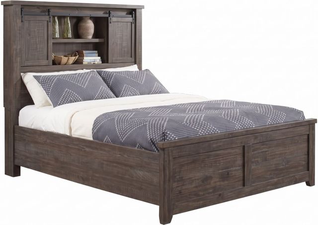 Jofran Inc. Madison County 4-Piece Barnwood Queen Barn Door Bedroom Set-2