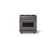 Viking® 5 Series 36" Damascus Gray Pro Style Dual Fuel (NG) Range with Polished Chrome Trim-0