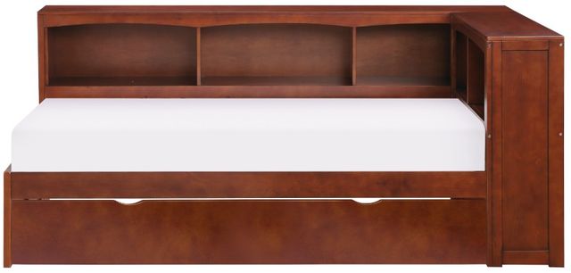 Homelegance® Rowe Dark Cherry Youth Twin Bookcase Corner Platform Bed with Twin Trundle-2