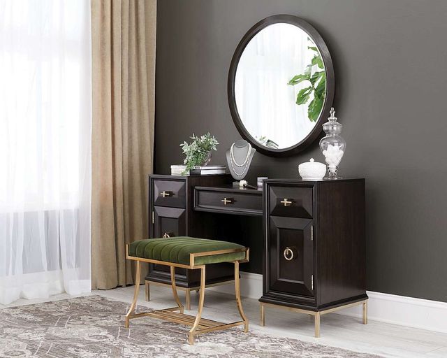 Coaster® Formosa Dark Moss Upholstered Vanity Stool-2