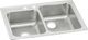 Elkay Lustertone® Classic Lustrous Satin 33" x 22" x 7-7/8" 2-Hole Offset 40/60 Double Bowl Drop-In Sink-0