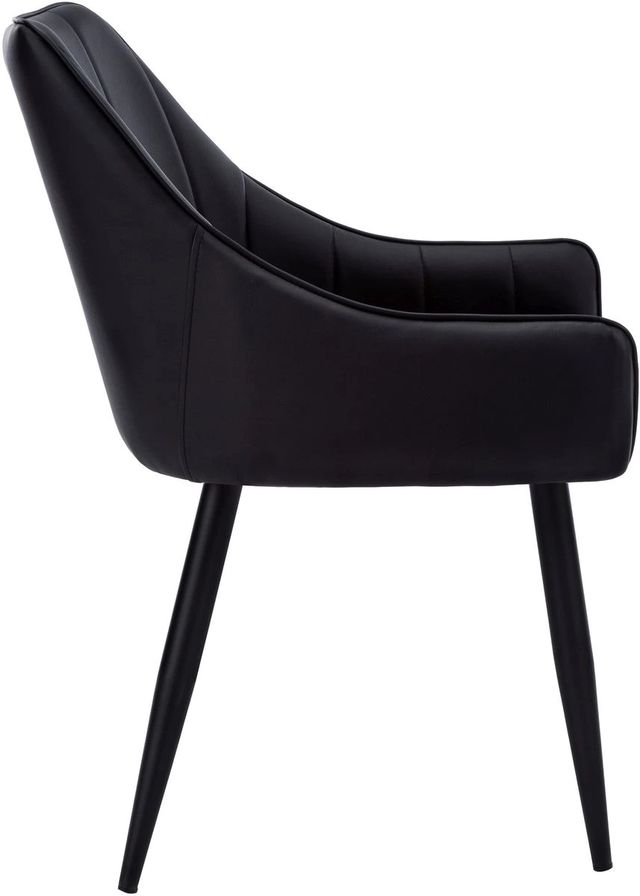 Monarch Specialties Inc. 2-Piece Black Arm Chair Set with Integrated Arms and Black Metal Legs-2