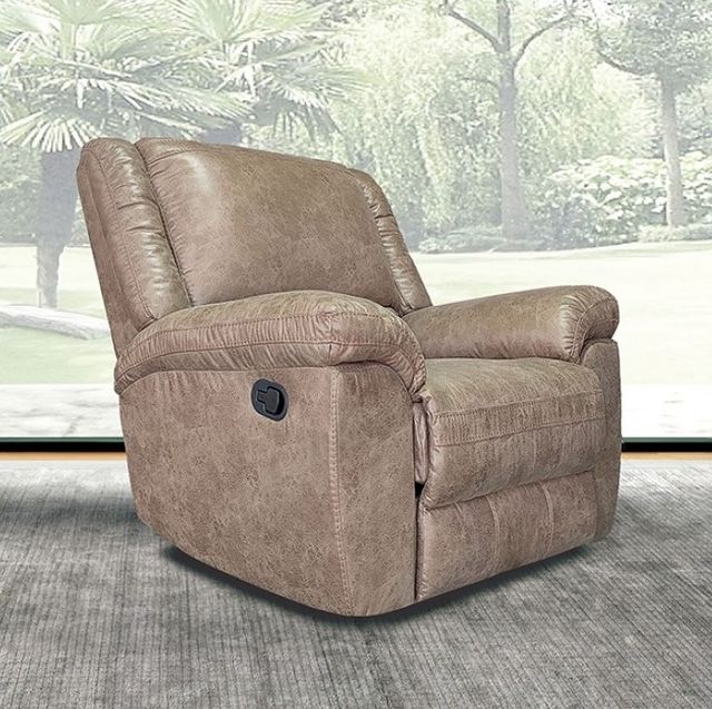 Furniture of America® Jambi Brown Manual Rocker Recliner-1