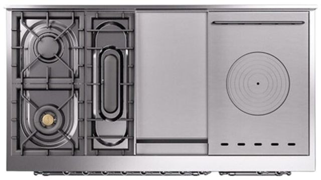 Ilve® Nostalgie II Series 48" Blue Grey Pro Style Dual Fuel Range-3
