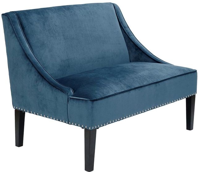 Olliix by Madison Park Blue/Brown Avalon Swoop Arm Settee Loveseat-3