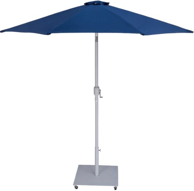 Meridian Furniture Fiji Matte White/Navy Aluminum Outdoor Patio Umbrella and Base-0