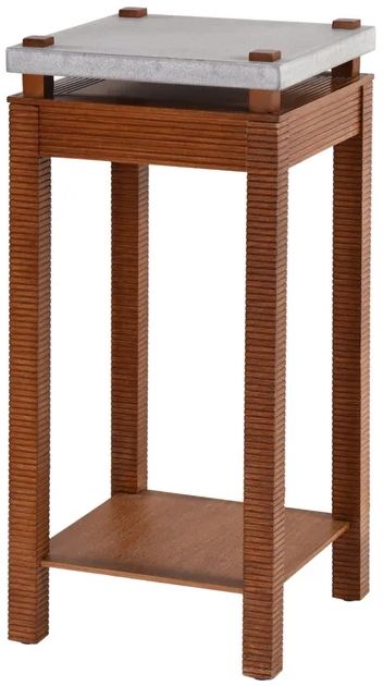 Stylecraft Norman Wyatt Home Cement Gray/Zebra Cherry Plant Stand-0