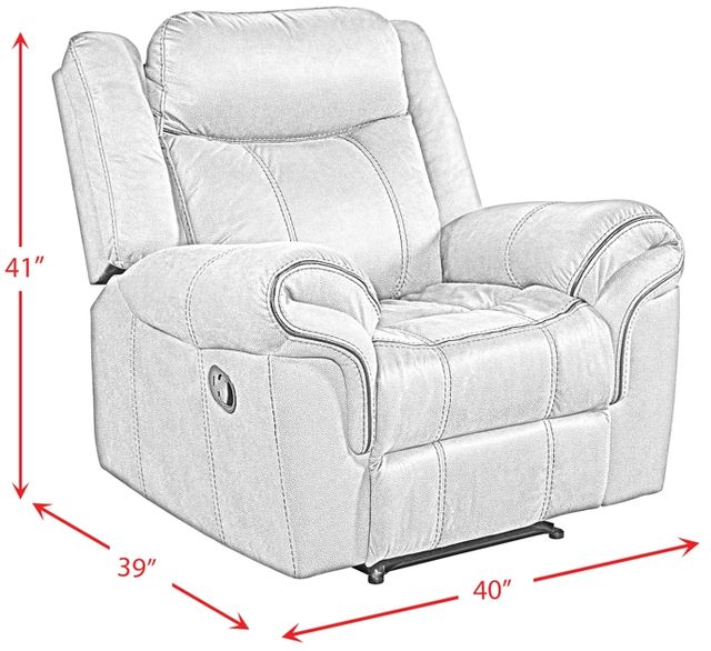 Elements International Sorrento Charcoal Manual Glider Recliner-2