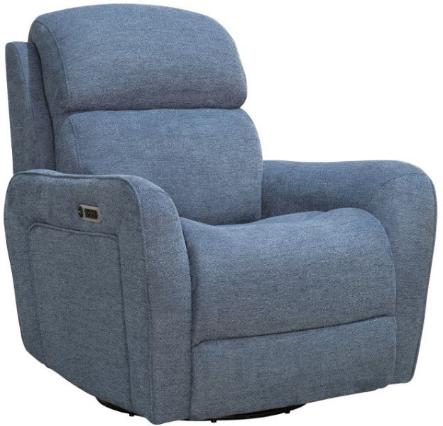 Parker House® Quest Midnight Blue Swivel Recliner-0