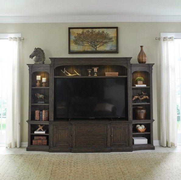 Liberty Furniture Paradise Valley Saddle Brown 78" Entertainment Console-1