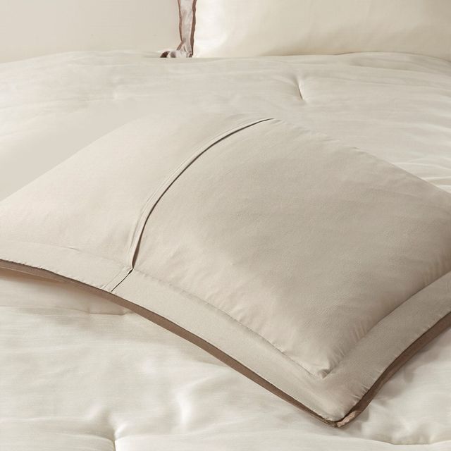 Olliix by Madison Park Genevieve 7 Piece Taupe and Brown King Comforter Set-4