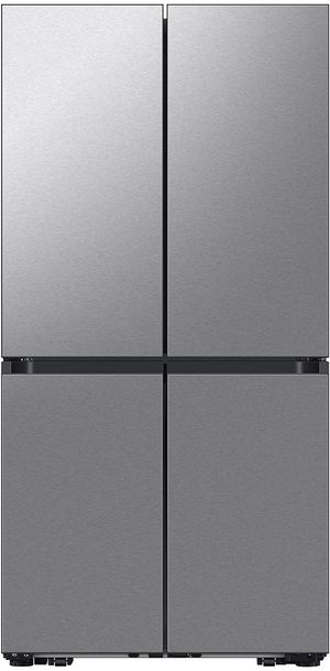 Front view of the Samsung Bespoke 36 in. 23.0 Cu. Ft. Fingerprint Resistant Stainless Steel Counter Depth French Door Refrigerator