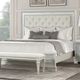 Furniture of America® Stella Mia Creamy White Tufted King Panel Bed-2