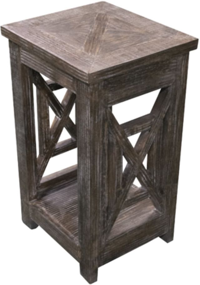 American Wholesale Furniture X Squared Barnwood Side Table-0