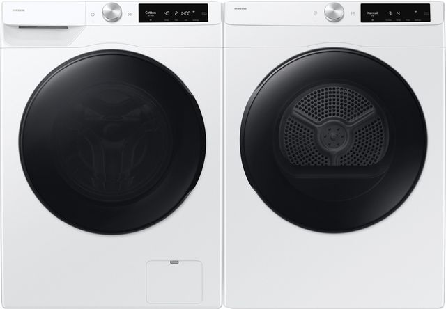Samsung White Front Load Washer & Electric Dryer Laundry Pair-0