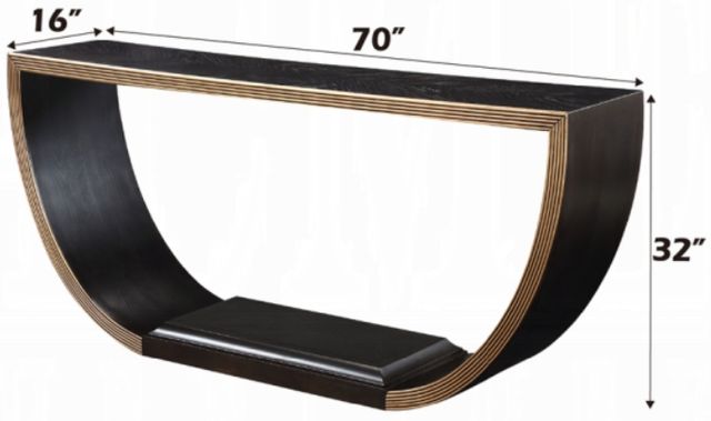 ACME Furniture Maceo Black Top Console Table with Gold Base-2