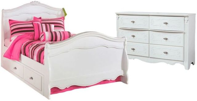 Signature Design by Ashley® Exquisite 2-Piece White Full Sleigh Bed Set-0
