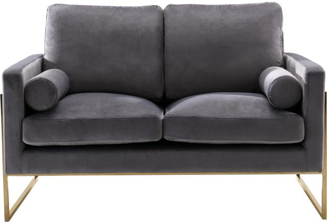 Meridian Furniture Mila Grey Velvet Loveseat-1