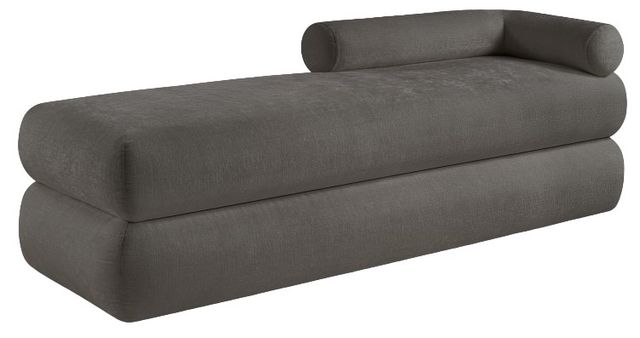 Meridian Furniture Kennedy Grey Chenille Fabric Bench-0