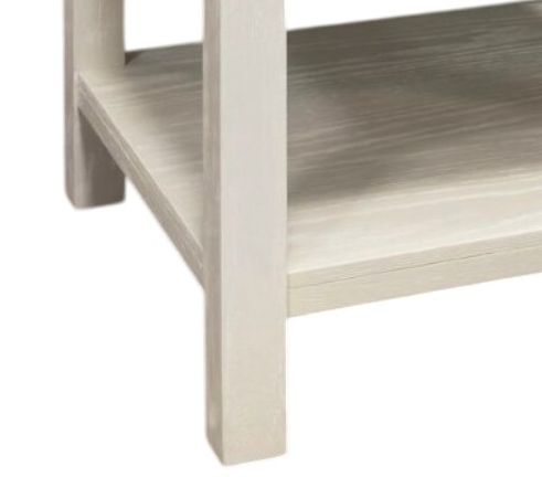 Elements International Avalanche Antique White End Table-1