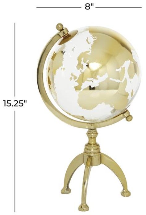 Deco Marche Gold Globe with Tripod Base-2