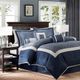 Olliix by Madison Park Genevieve 7 Piece Navy King Comforter Set-1