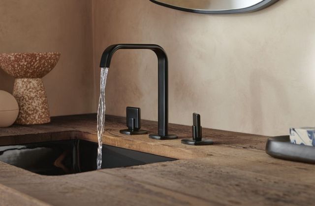Brizo Allaria® Matte Black Widespread Lavatory Twist Lever Handle Kit-2