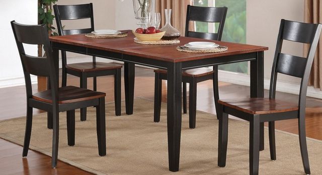 American Wholesale Furniture 5-Piece Black/Cherry Dining Set-0