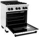 ZLINE Autograph Edition 30" Satin Stainless Steel Pro Style Dual Fuel Range with White Matte Door-2