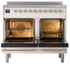 Ilve® Nostalgie II Noblesse 40'' Antique White Pro Style Induction Range with Chrome Trim-2