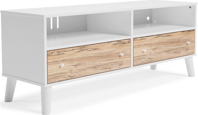 Signature Design by Ashley® Piperton Two-Tone Matte White Medium TV Stand-0